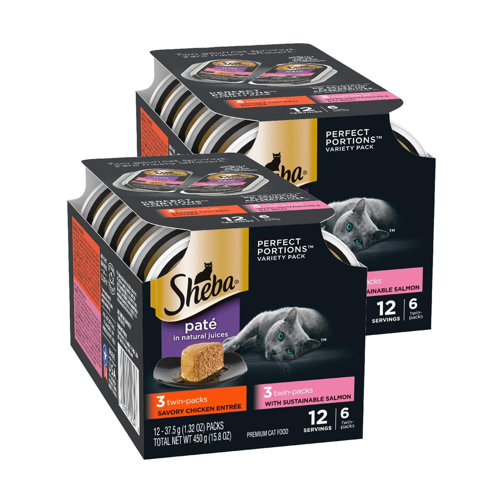 Sheba face de l'emballage multipack montrant portions pratiques et design