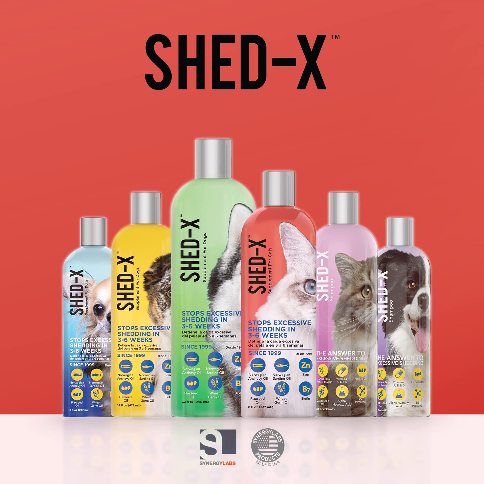 Ingrédients naturels rassemblés pour Shed-X, souligne sources d'oméga