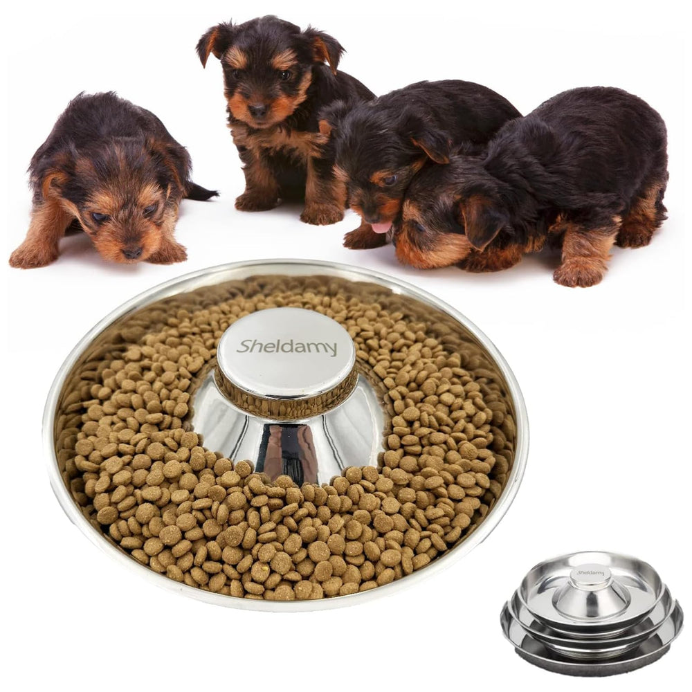 Gamelle Sheldamy vue de face montrant la capacité pour plusieurs chiots, hygiène améliorée