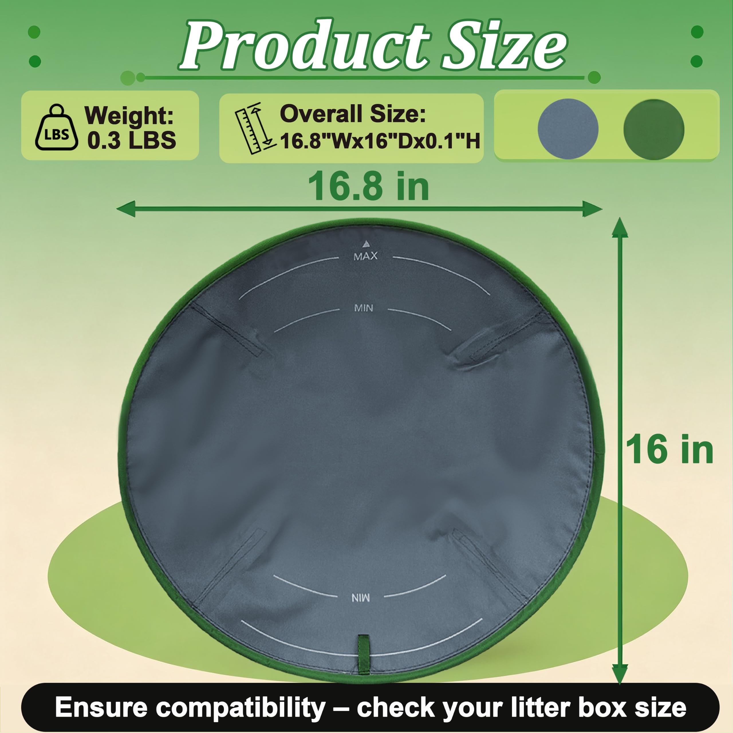 Shellshine comparaison d'échelle montrant dimensions 16,8 x 16 pouces, ajustement clair