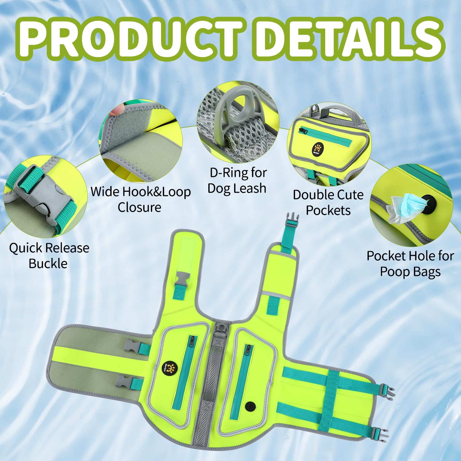 Sheripet gilet de sauvetage zoom néoprène confortable et résistant à l'eau
