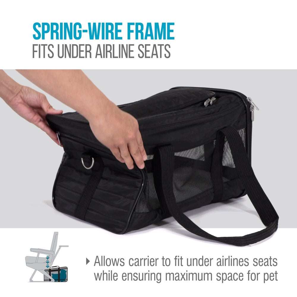 Sherpa petit chien à l'intérieur en cabine pour transport serein en vol