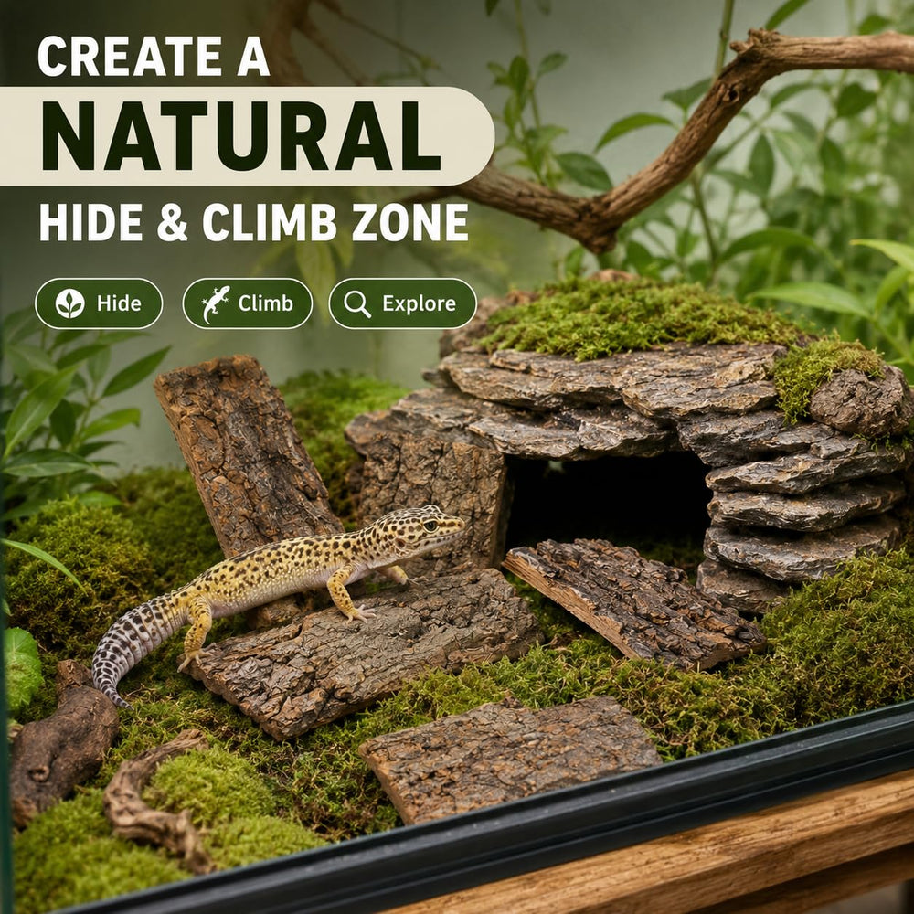 SHINEOFI écorce comparaison taille montrant échelle adaptée aux reptiles