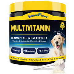 SHINEPAWS emballage face montrant étiquette et bénéfices