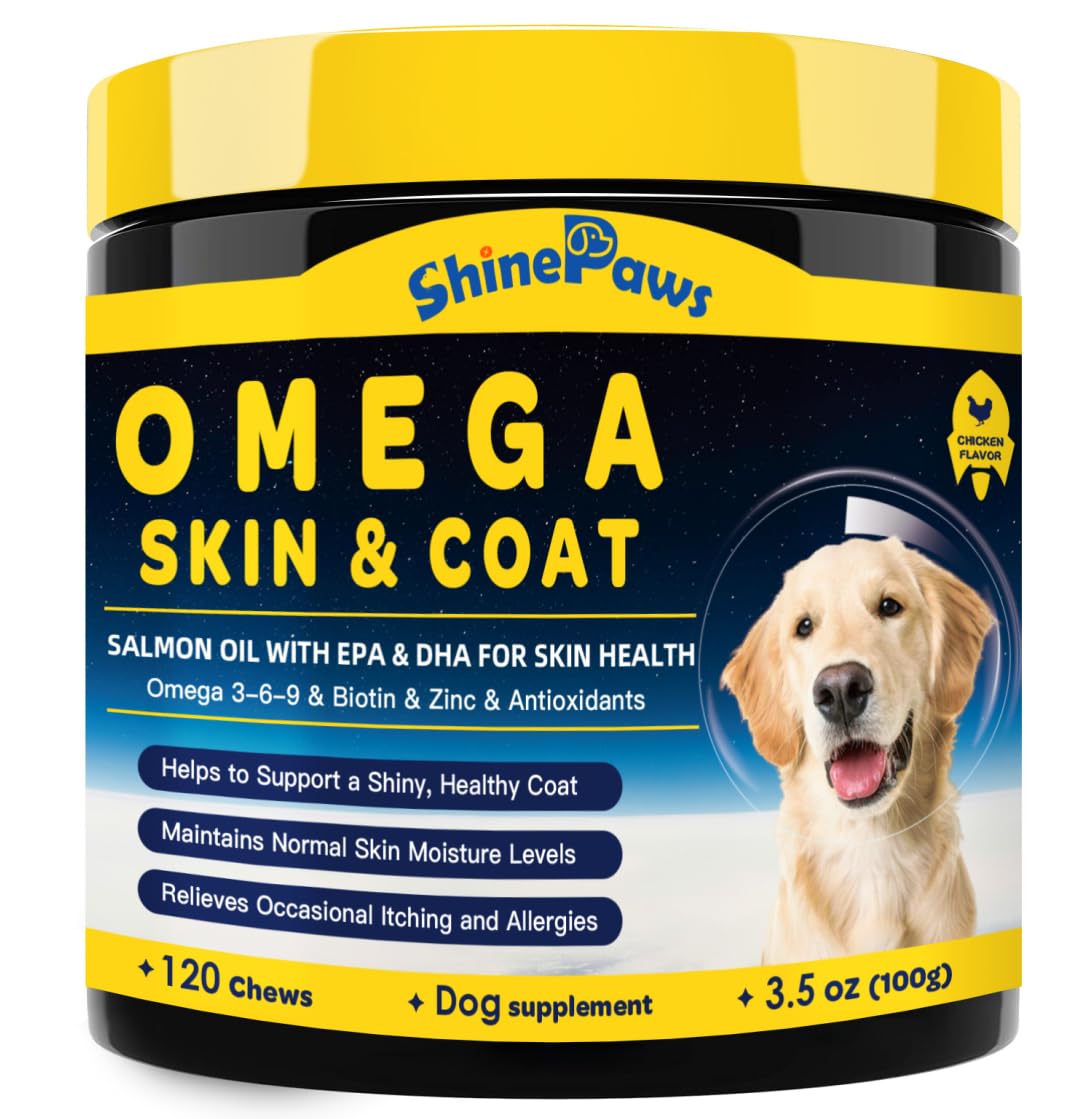 SHINEPAWS emballage avant montrant 120 chews et bénéfice fraîcheur