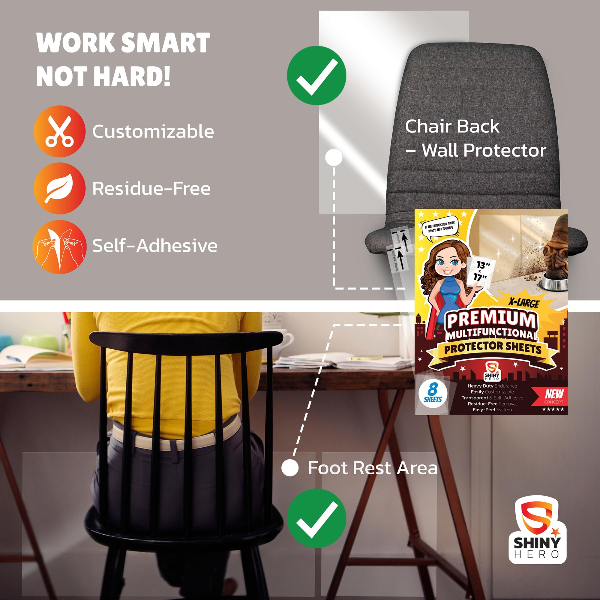Raclette incluse Shiny Hero utilisée pour pose sans bulles pour résultat net