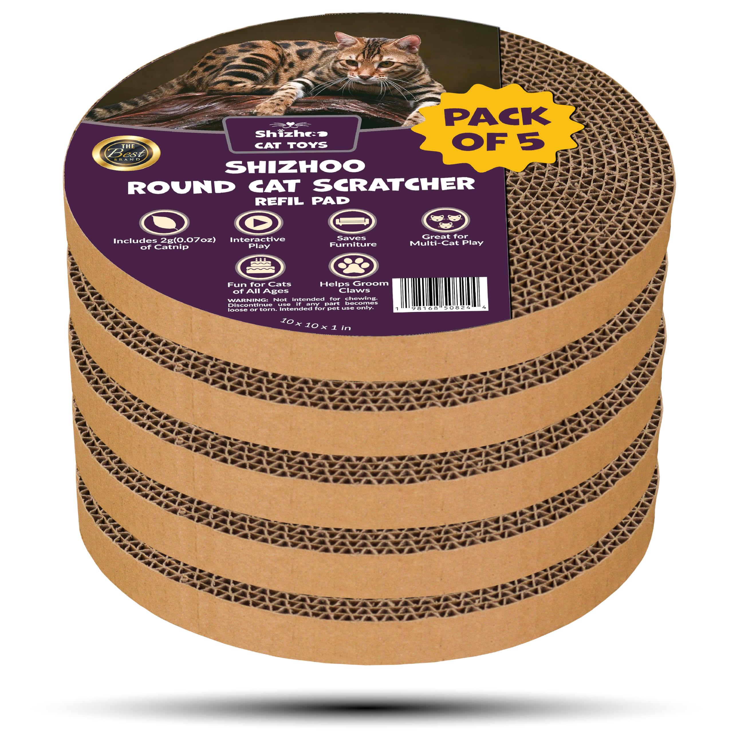 Shizhoo chat utilisant le griffoir avec plaque neuve, stimulation active