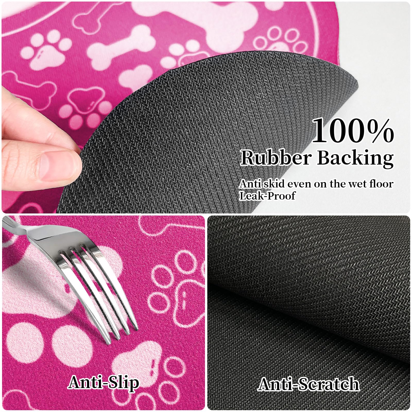 SHUNLCD tapis sous gamelles illustrant sol propre et sans éclaboussures