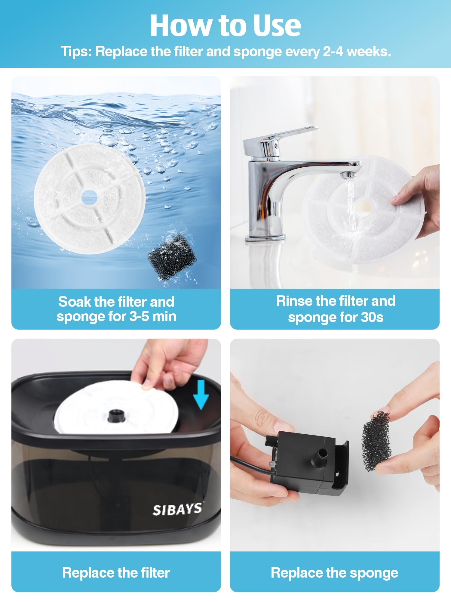 SIBAYS comparaison de taille du filtre 7 pouces pour vérification