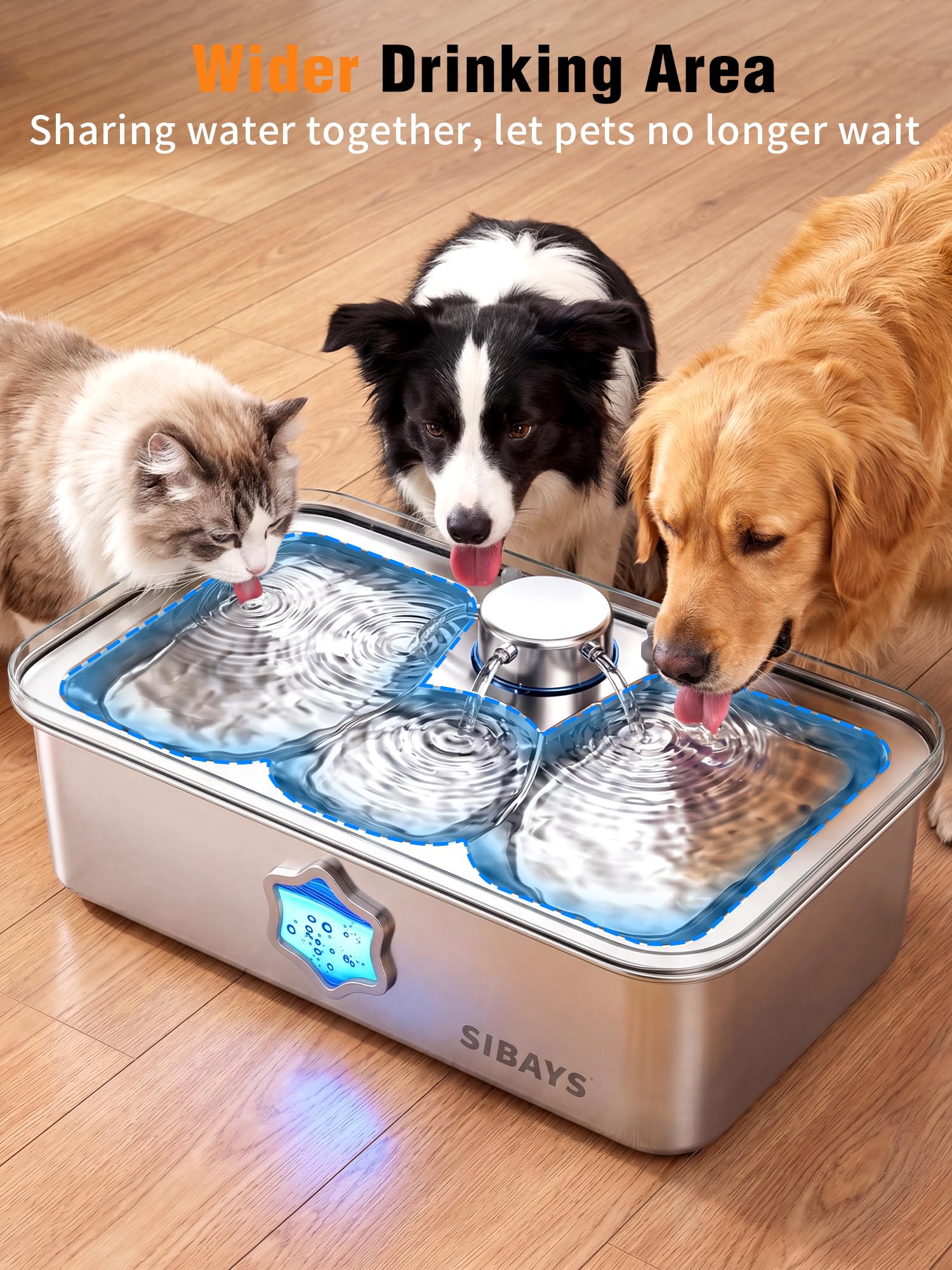 SIBAYS comparaison de taille indiquant capacité 17L pour grands chiens