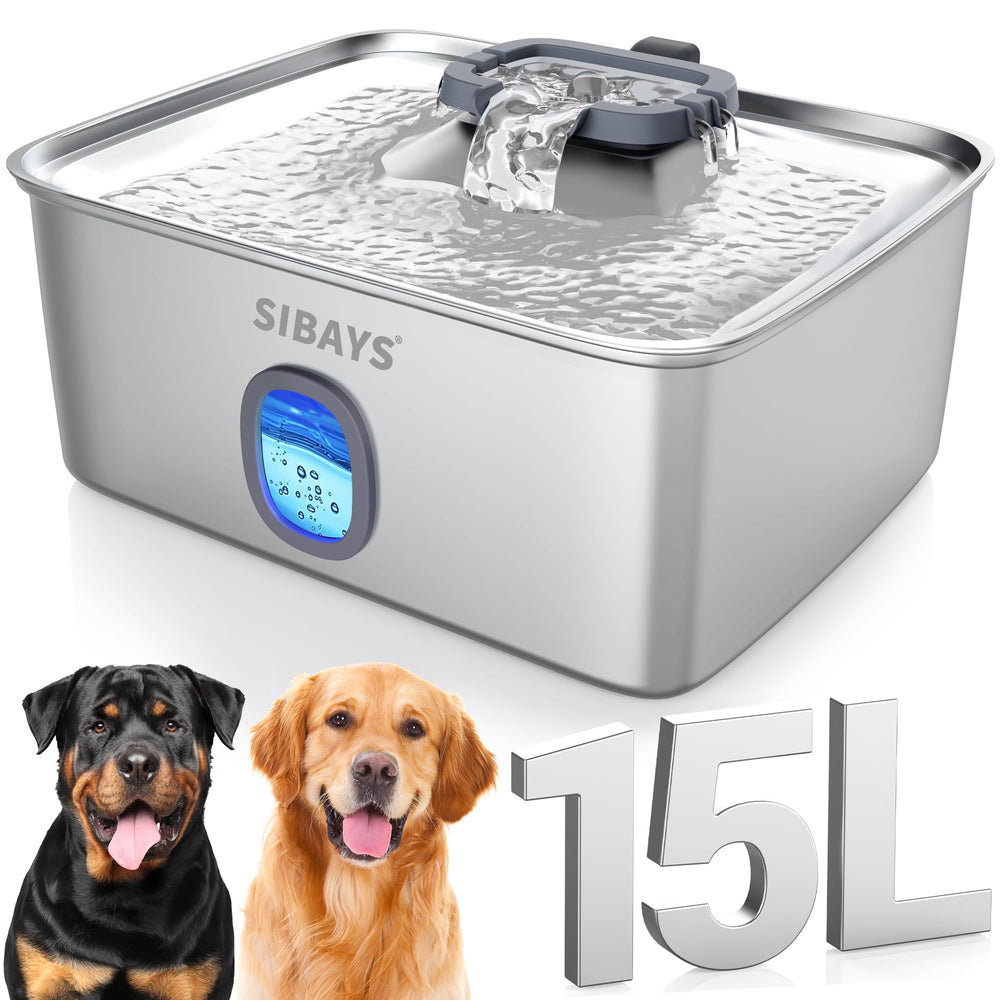 SIBAYS fontaine face avant montrant réservoir 15L et design robuste