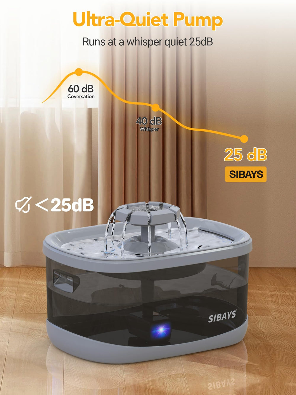 SIBAYS pompe ultra-silencieuse détail réduit bruit pour calme