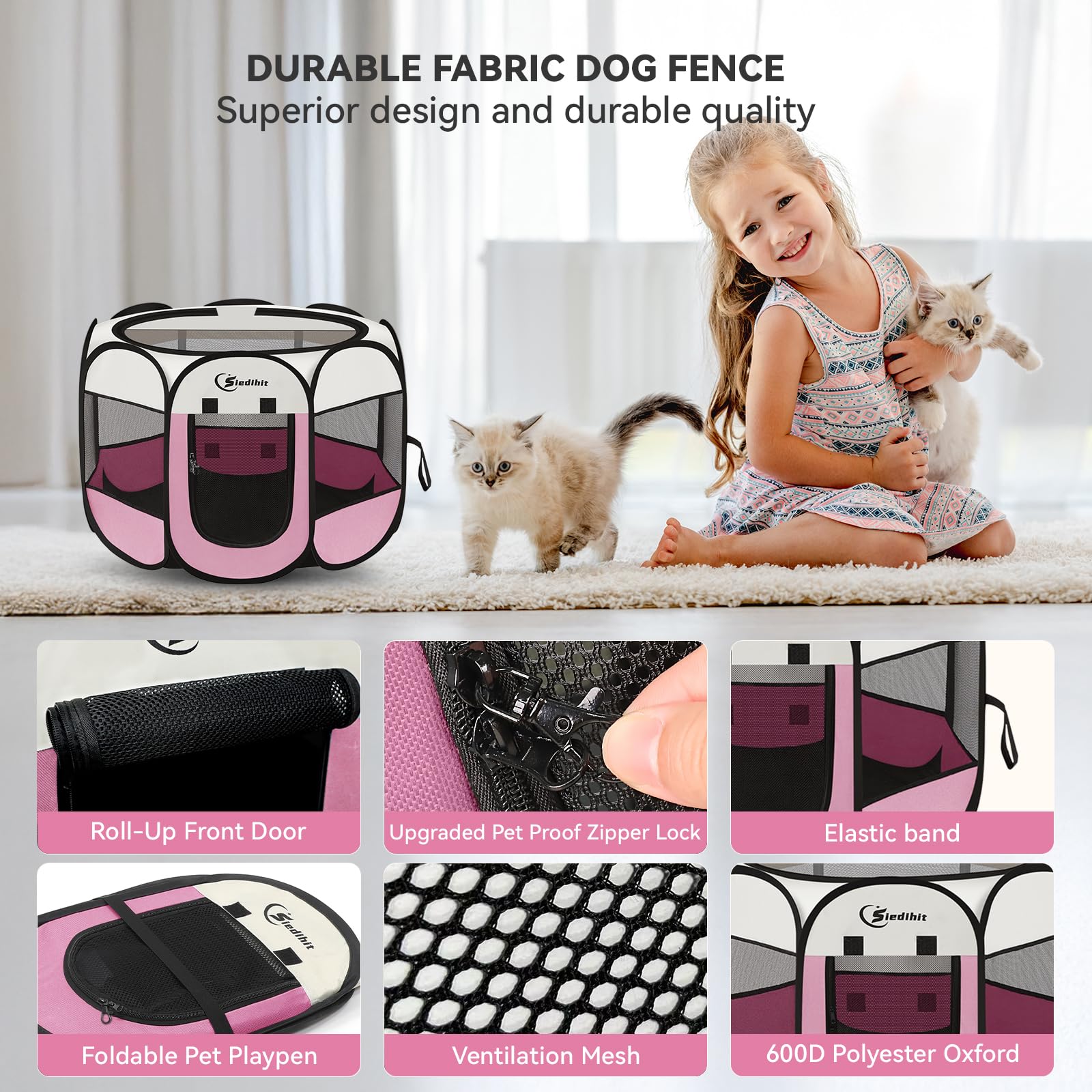 Siedihit comparaison taille montrant espace pour un chiot moyen
