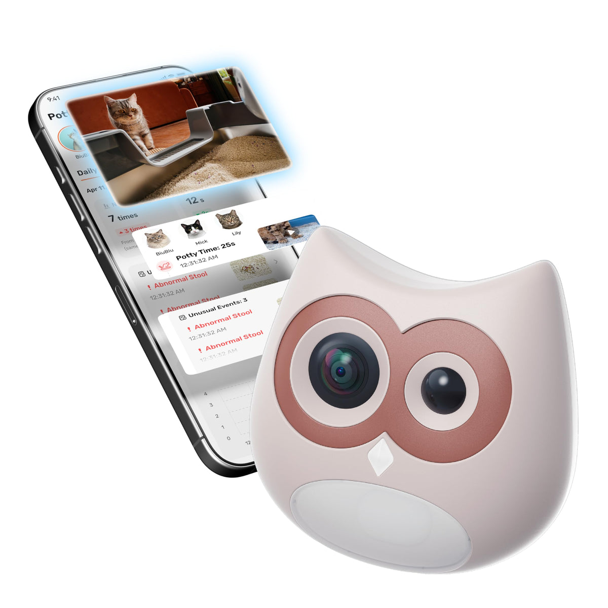 SiiPet LitterLens face avant montrant le design compact et gain de place