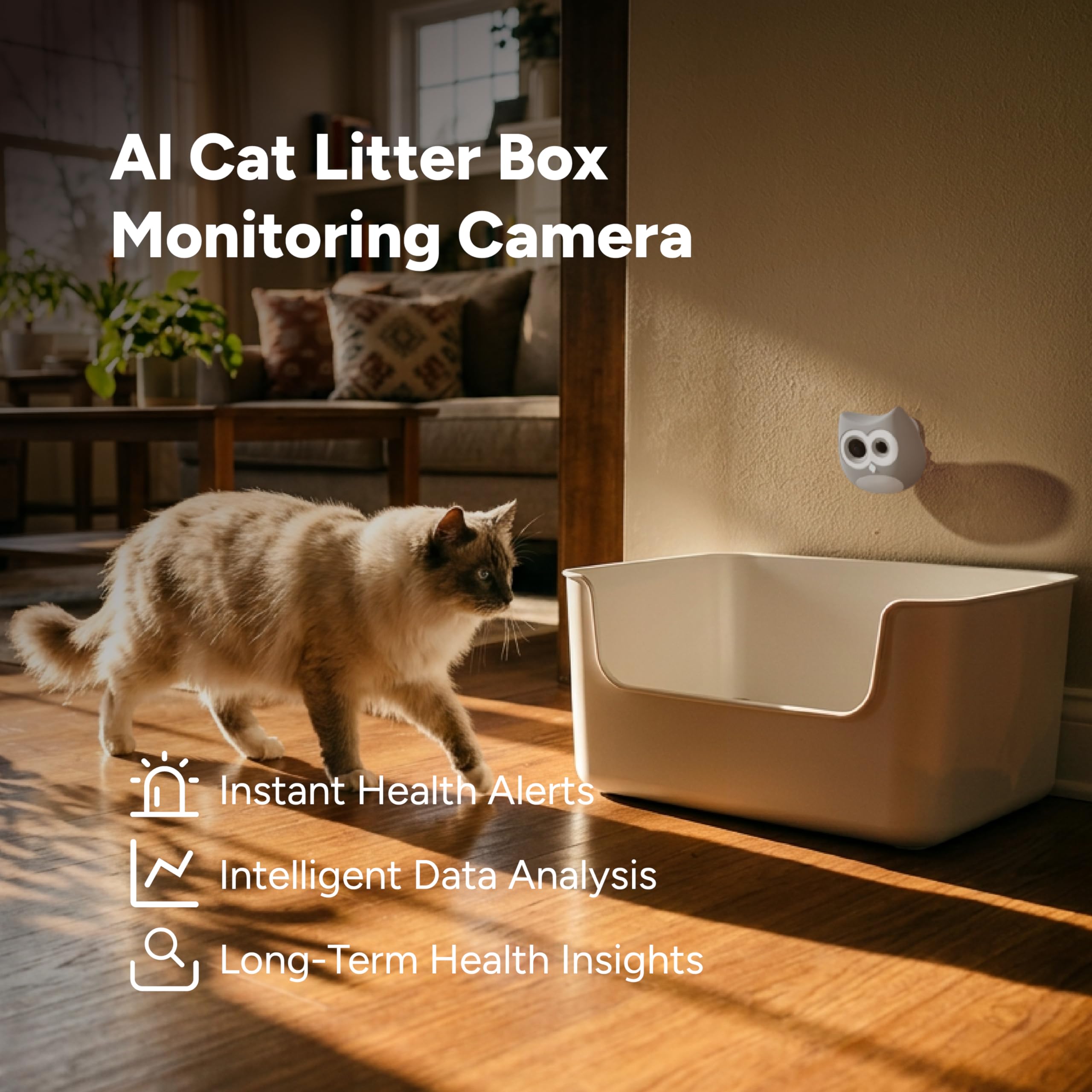 Gros plan sur le capteur SiiPet LitterLens montrant détection précise
