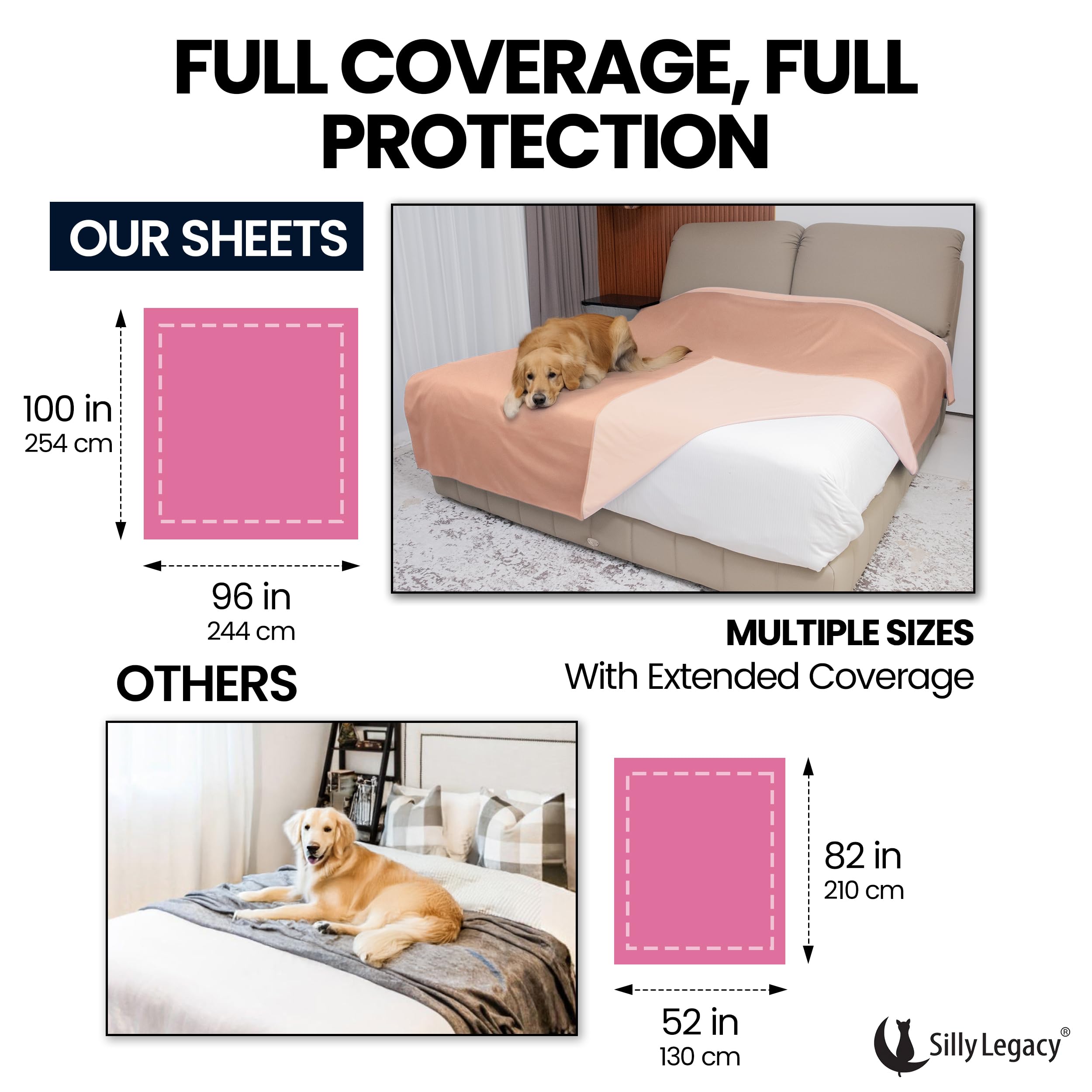 SILLY LEGACY housse utilisée sur canapé protégeant des poils d'animaux