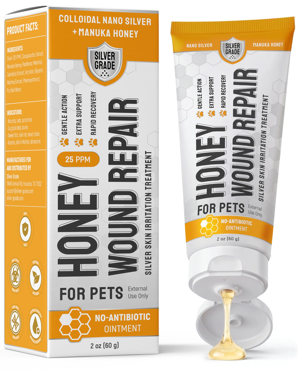 SILVER GRADE tube de 2 oz montrant l'emballage compact et pratique pour voyager