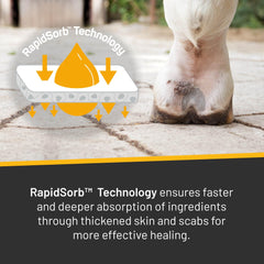 Silver Honey spray appliqué par une main pour confort du cheval