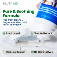 SilverAid gel application sur chien illustrant soin apaisant local