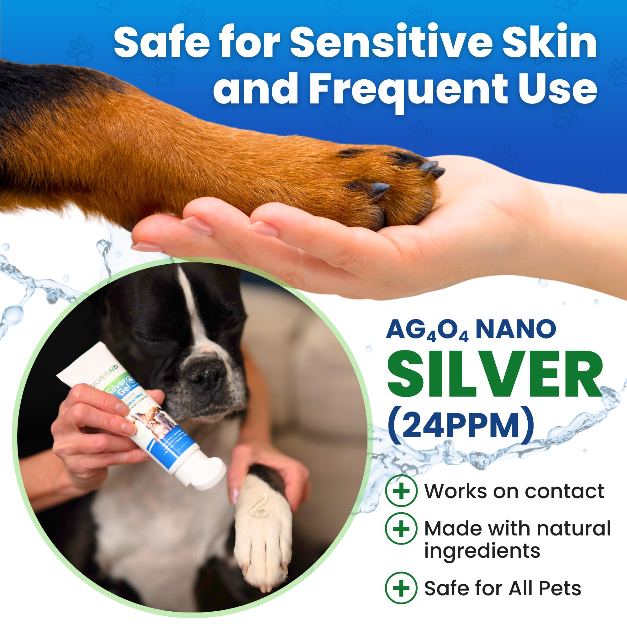 SilverAid gel utilisé en contexte familial apportant confort au chien