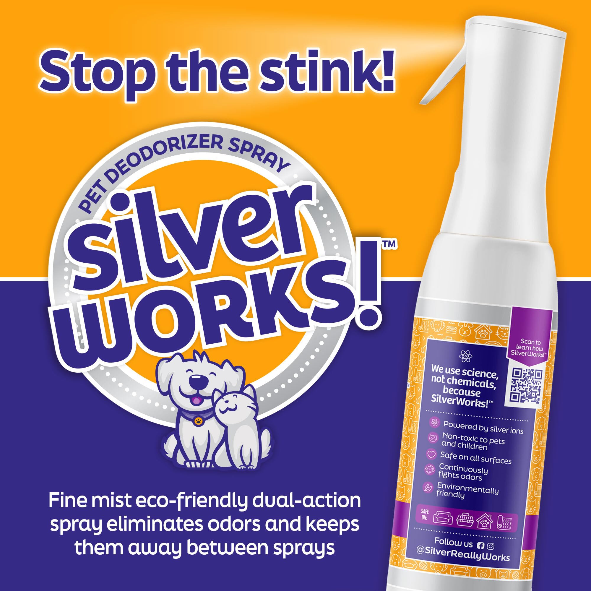 SilverWorks! bouteille 500 ml indiquant taille généreuse pour usage répété