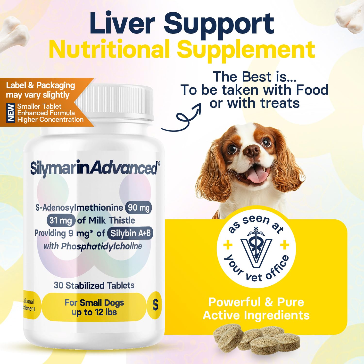 SilymarinAdvanced comprimé gros plan, texture claire et administration facile