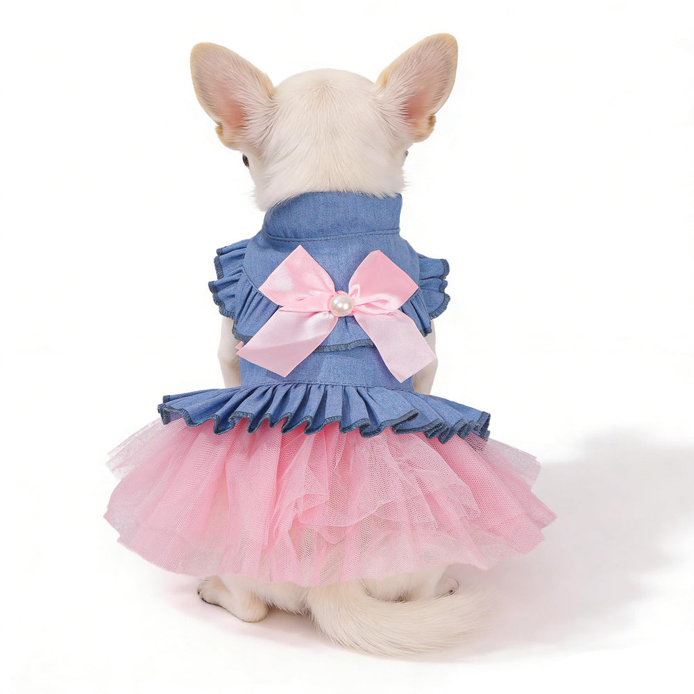 SIMCAPY robe gros plan nœud satin avec perles pour look élégant