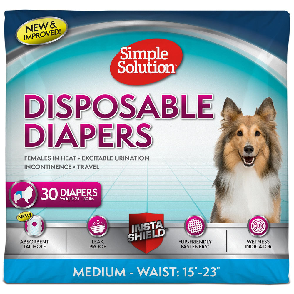 Simple Solution face avant du paquet montrant 30 couches, praticité