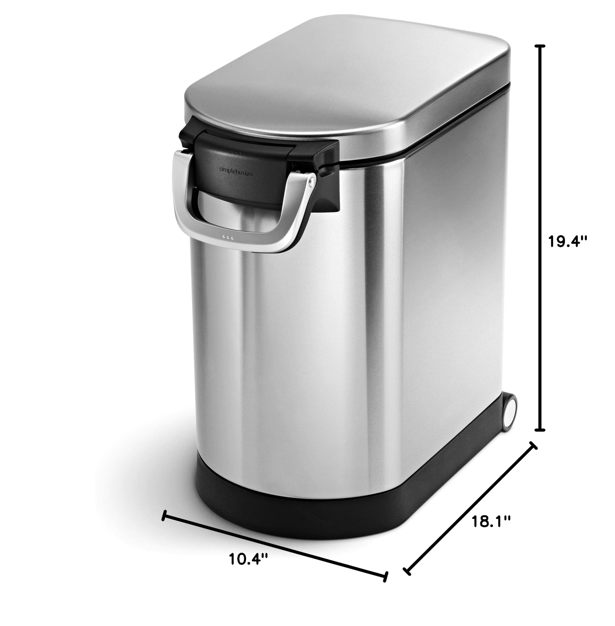 simplehuman plan rapproché de l'étiquette indiquant garantie 10 ans