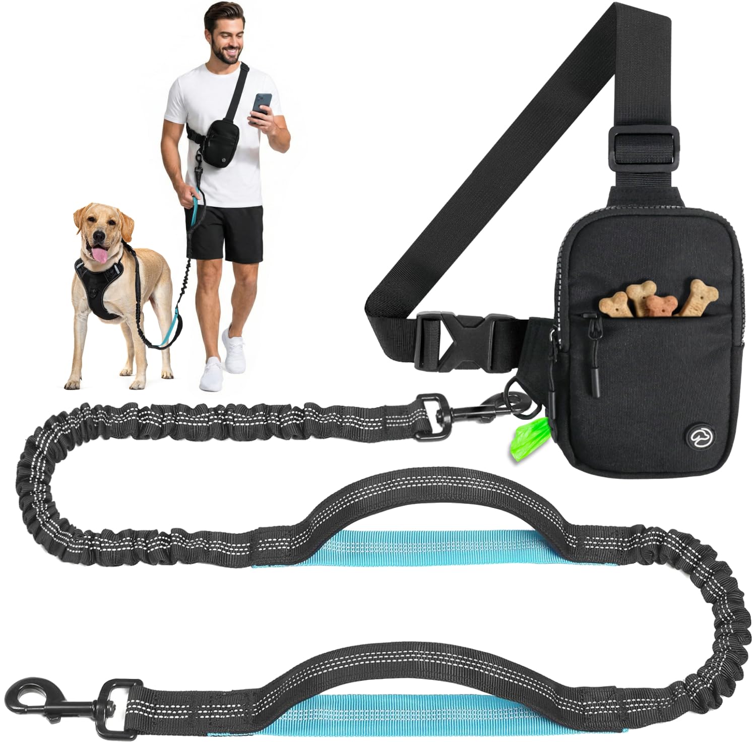 SimplePaws face avant du sac bandoulière montrant rangement organisé