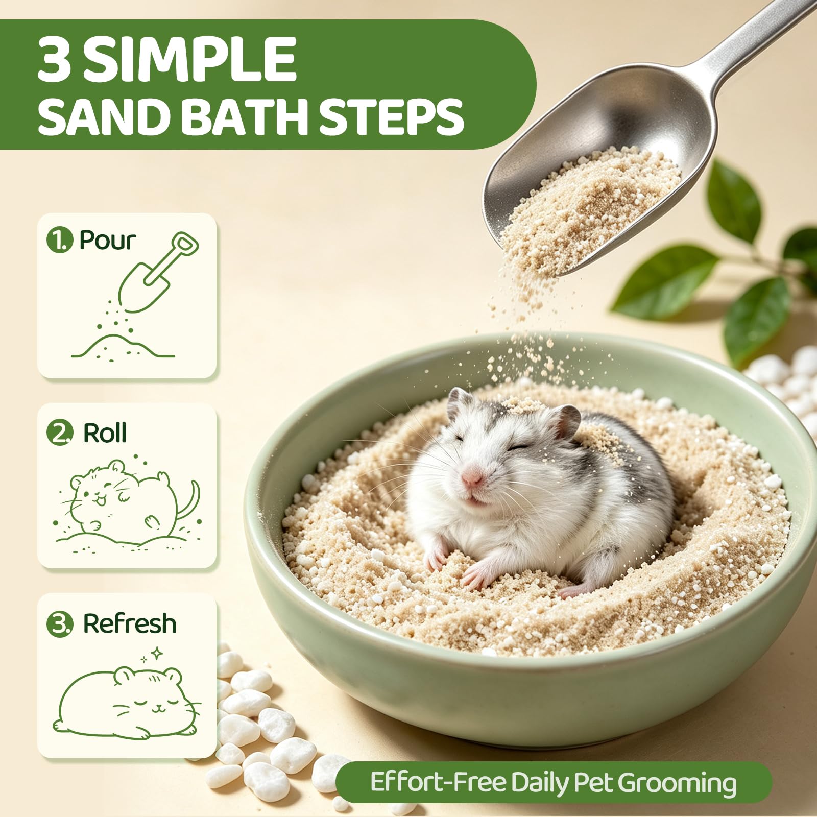 skaqwuan hamster se roulant dans le sable pour un pelage propre et soyeux