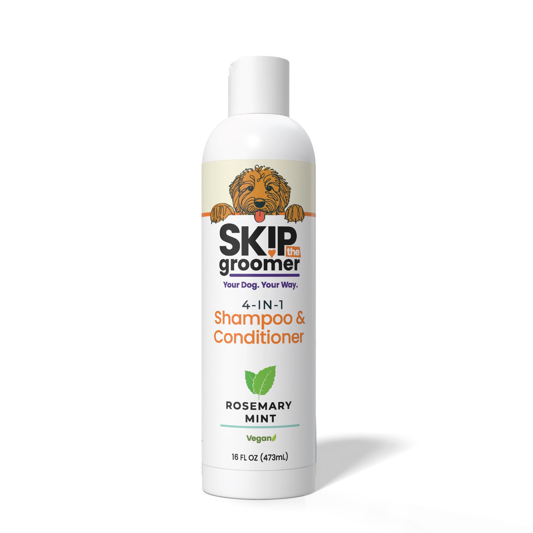 Skip the Groomer flacon 16 oz présenté pour bains rapides et efficaces