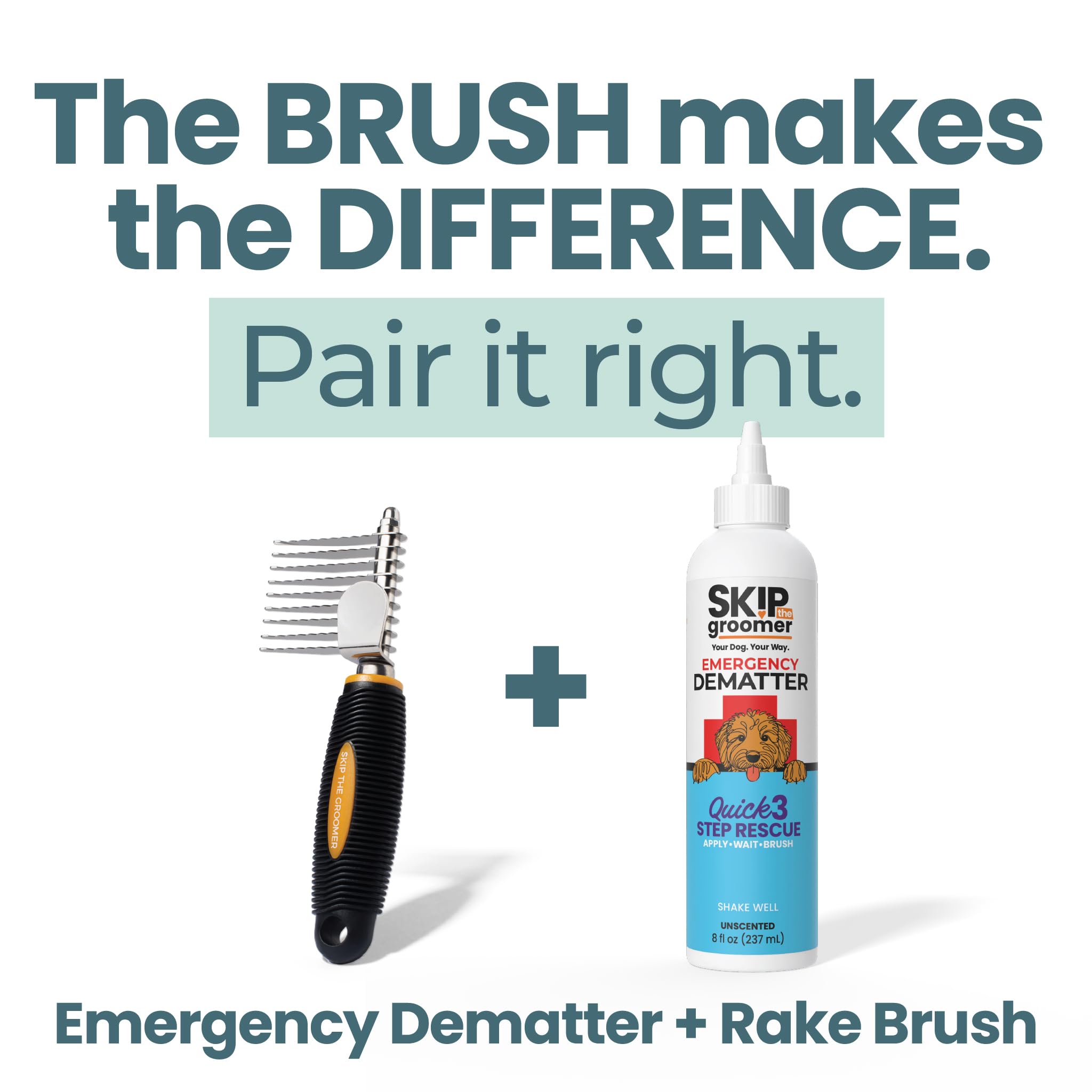 Skip the Groomer avant et après entretien montre résultats anti-nœuds visibles