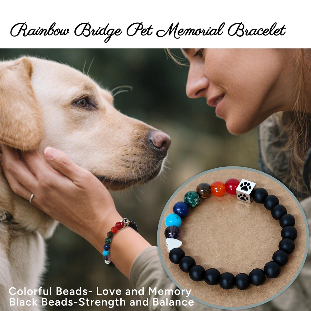 Skittypurr bracelet perles arc‑en‑ciel, rappel apaisant du pont arc‑en‑ciel