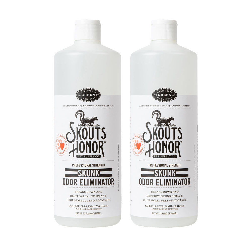 SKOUT'S HONOR flacon face 32 oz montrant emballage clair et bénéfice d'identification rapide