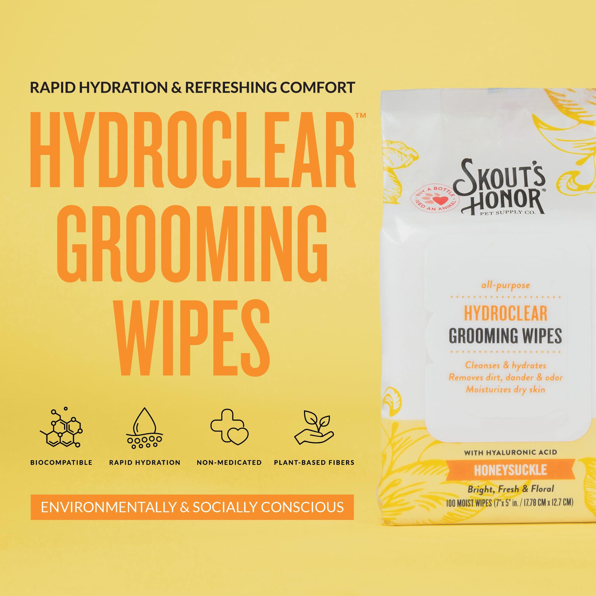 SKOUT'S HONOR lingettes sortant boîte, donne hydratation instantanée
