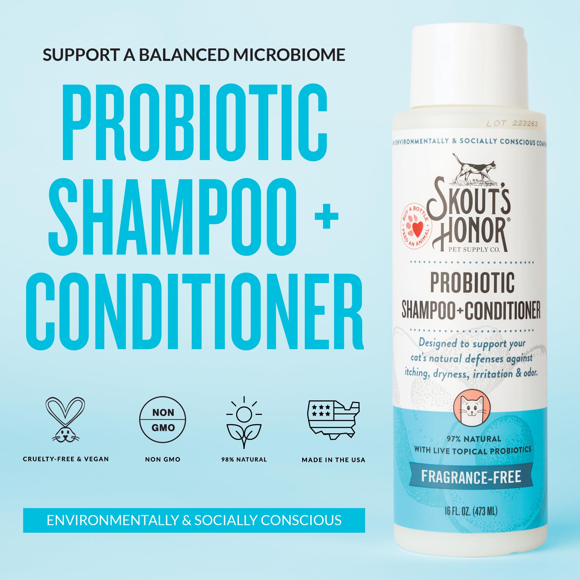 SKOUT'S HONOR mousse onctueuse illustrant nettoyage doux et efficace