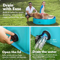 Sloosh piscine gros plan sur le PVC robuste montrant la texture résistante et durable