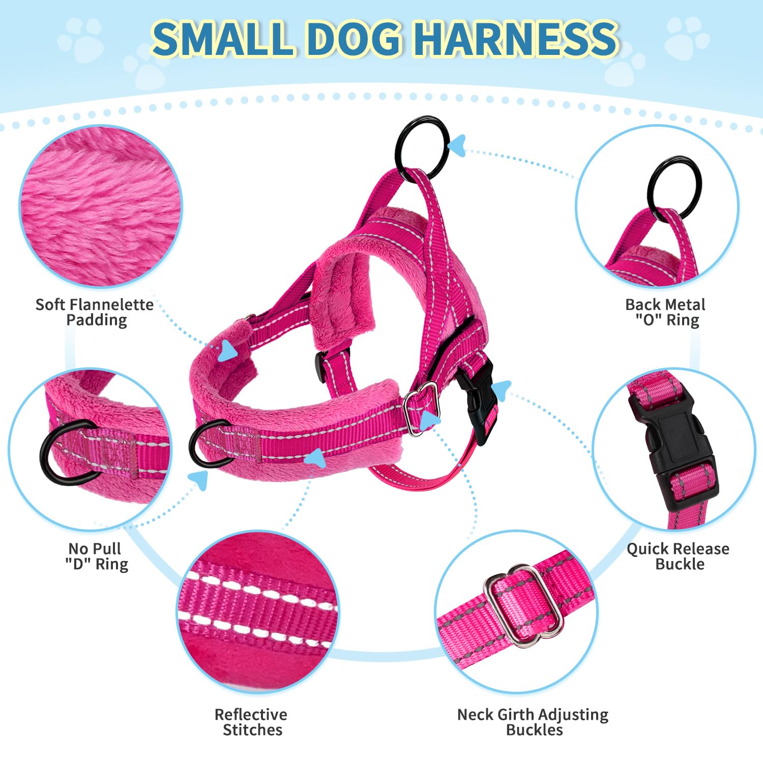 Petit chien portant harnais SlowTon en promenade, indiqué pour chiots et petits chiens