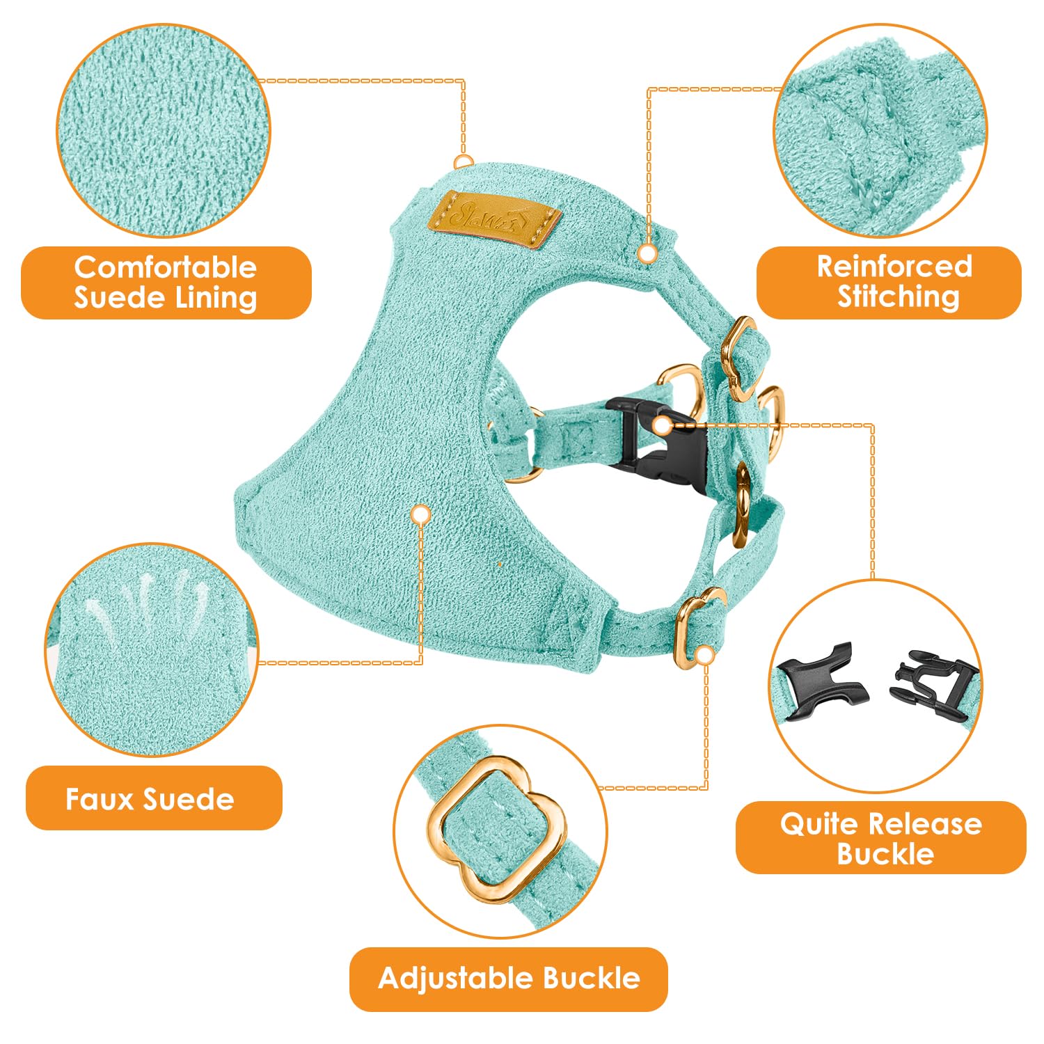 SlowTon harnais taille XS porté par petit chien pour ajustement