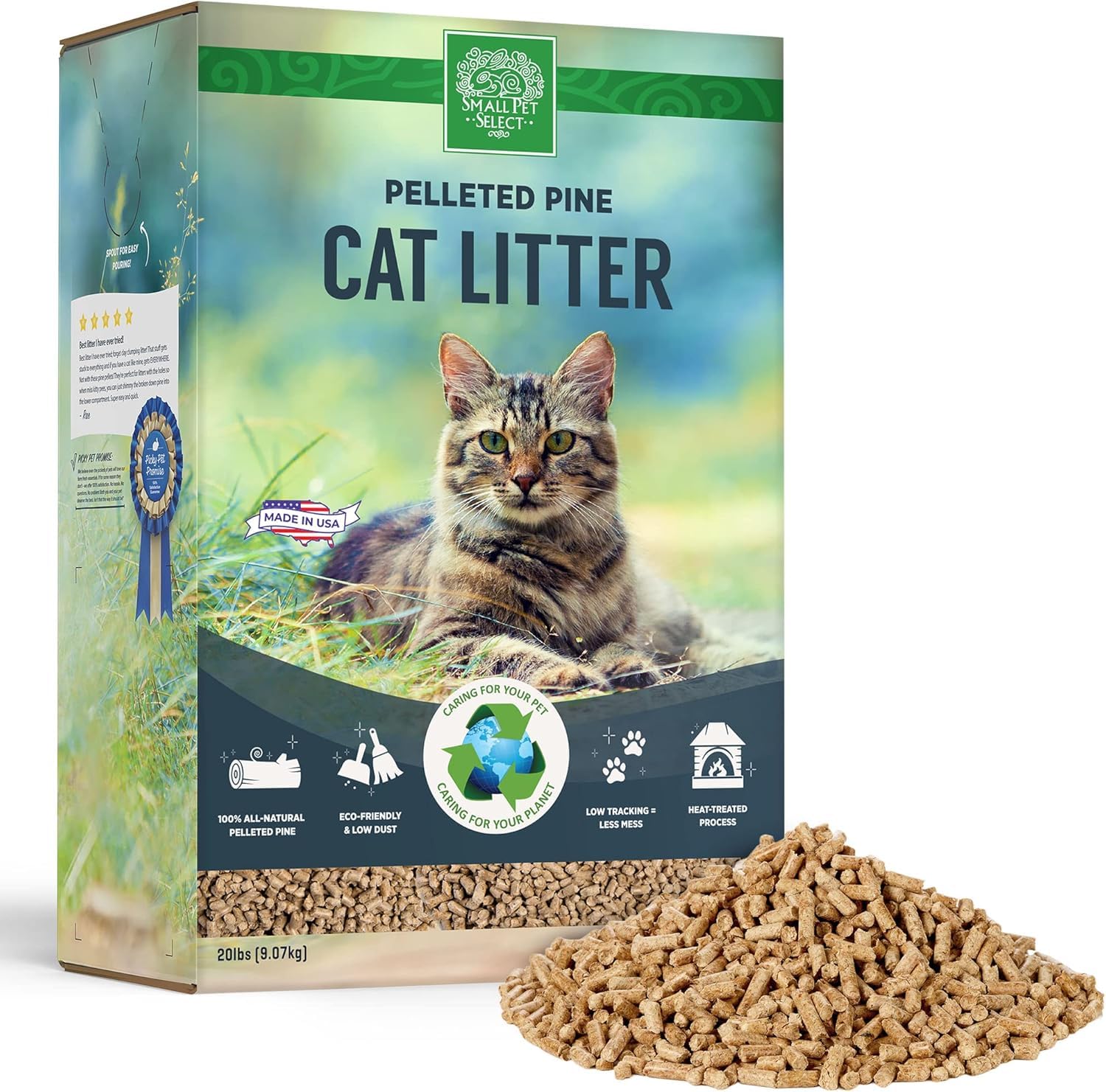 Small Pet Select paquet avant montrant l'étiquette et le format 20 lb, solution naturelle