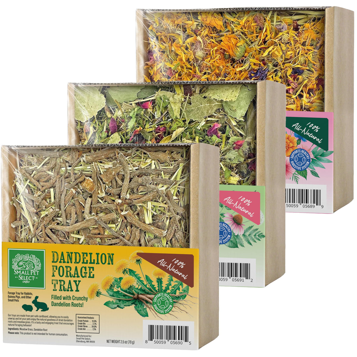 Small Pet Select plateau face montrant le packaging et la présentation appétente