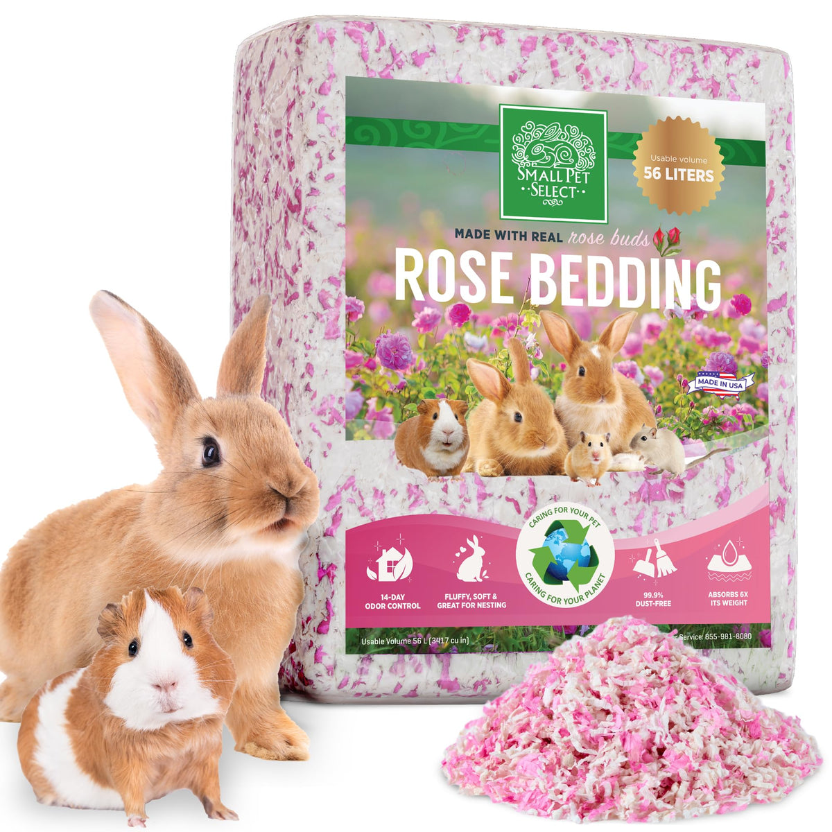 Small Pet Select sachet avant montrant le logo et volume 56 L, pratique pour stockage