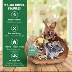 Small Pet Select tunnel utilisé par un lapin pour stimuler activité