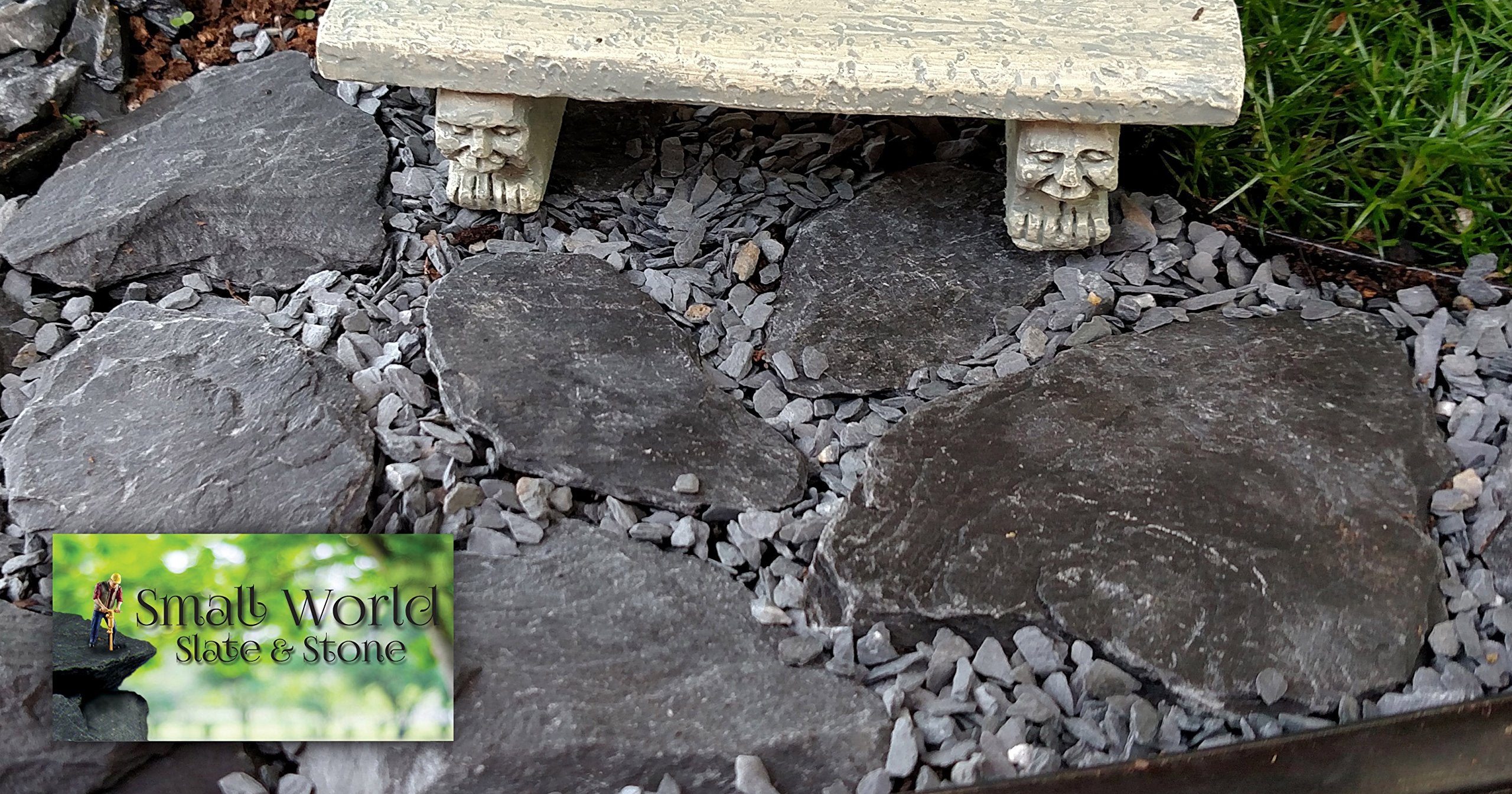 Small World Slate & Stone ardoises installées en aquarium, contraste pour plantes