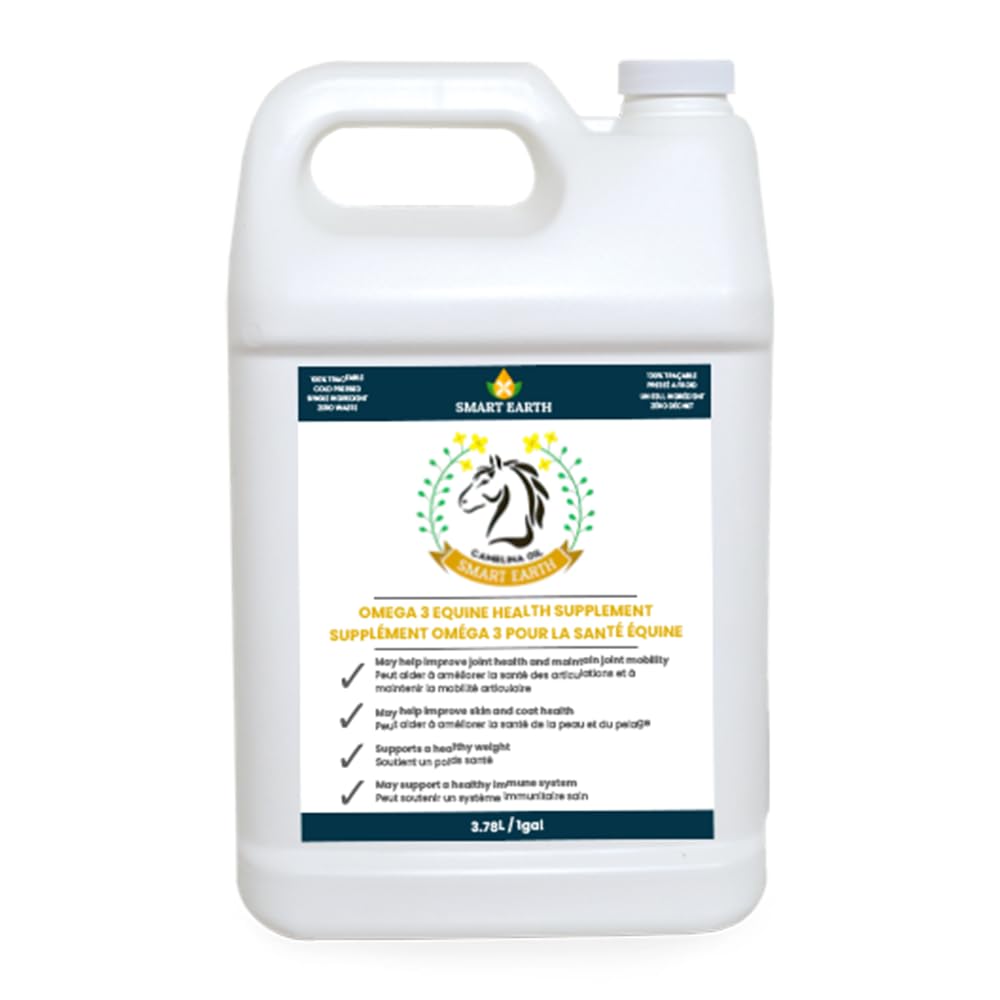 Smart Earth bouteille face camelina 1gal montrant format pratique pour ration