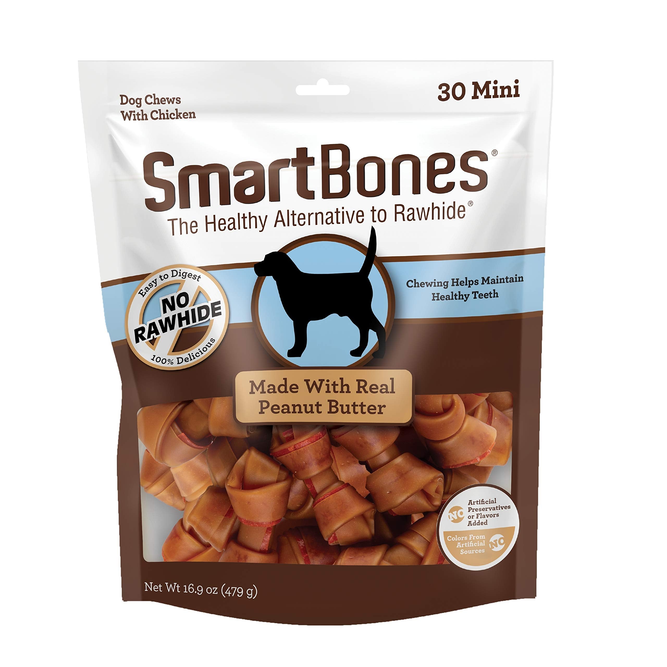 SmartBones boîte avant montrant 30 mini-os, appétence garantie