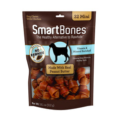 SmartBones paquet avant montrant 32 friandises pour récompense facile