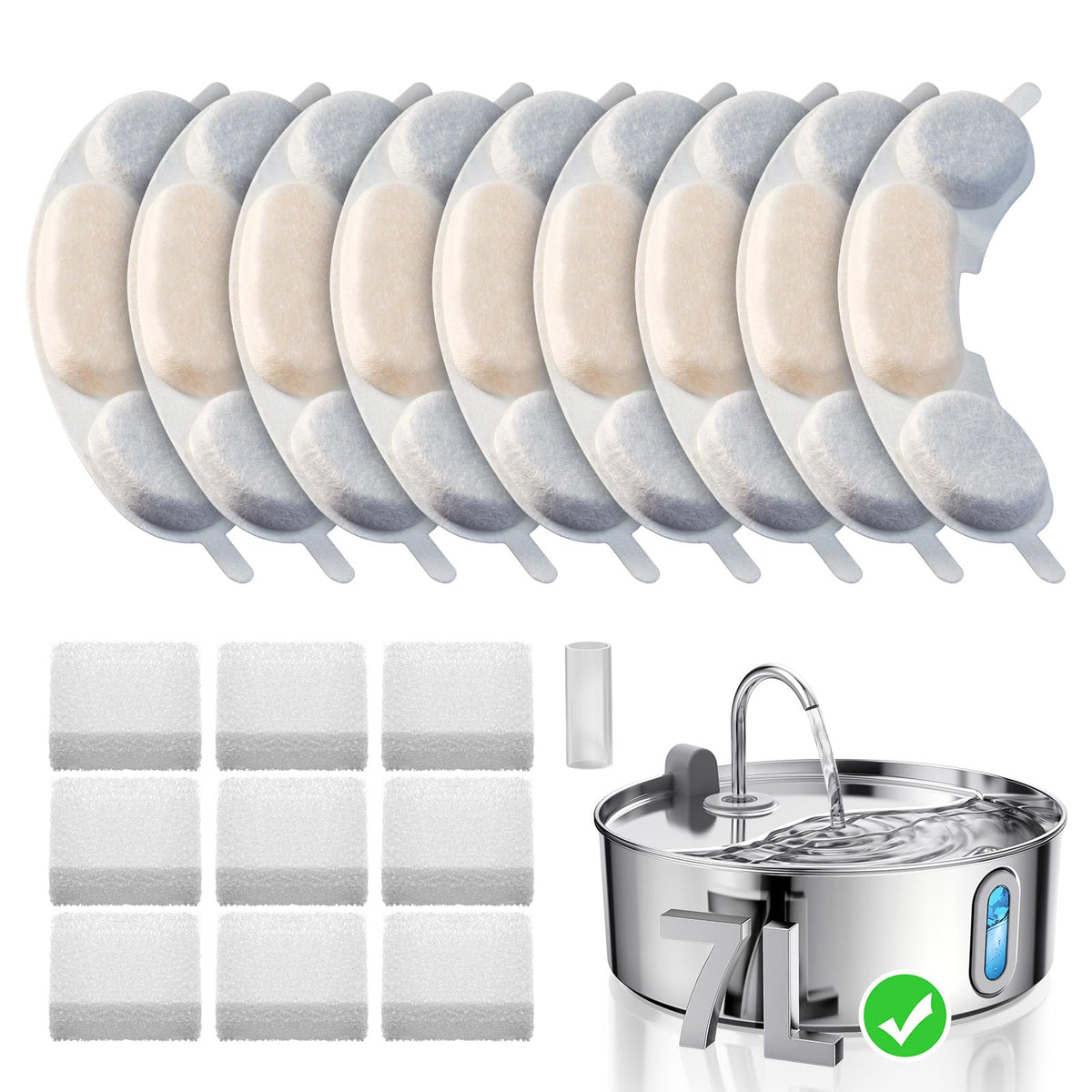 smartoo emballage face avant montrant le kit de 9 filtres et 9 mousses, garantie d'authenticité