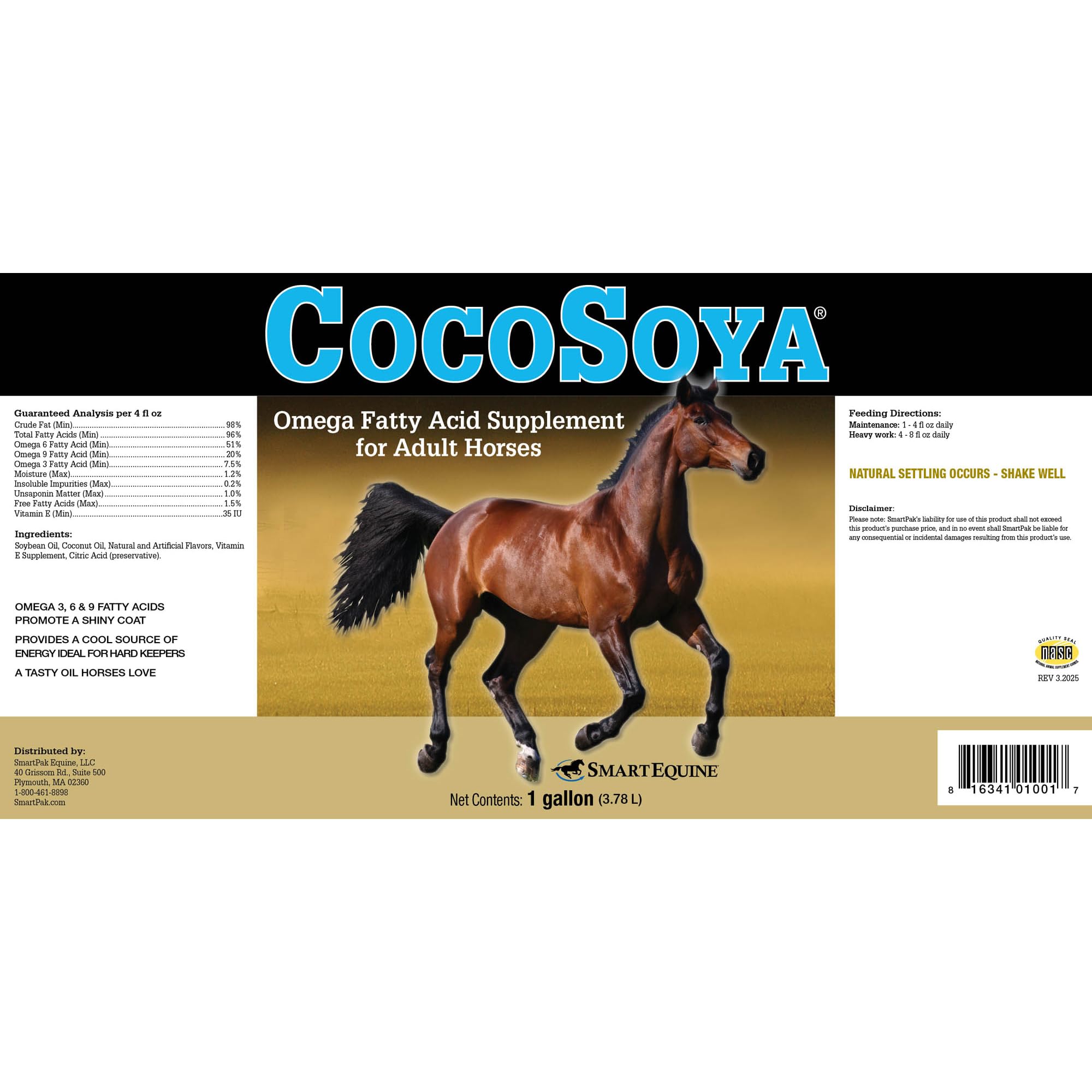 SMARTPAK SmartEquine CocoSoya gros plan sur la texture huileuse montrant l'aspect lisse nourrissant